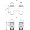 Mexen Uni-Term Heizkörperventil zweirohr DN50, Eck 1/2"x3/4", Nickel - W911-012-01