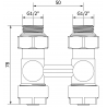 Mexen Uni-Term Zweirohr-Heizkörperventil DN50, gerade 1/2"x16 mm, Nickel - W912-016-01
