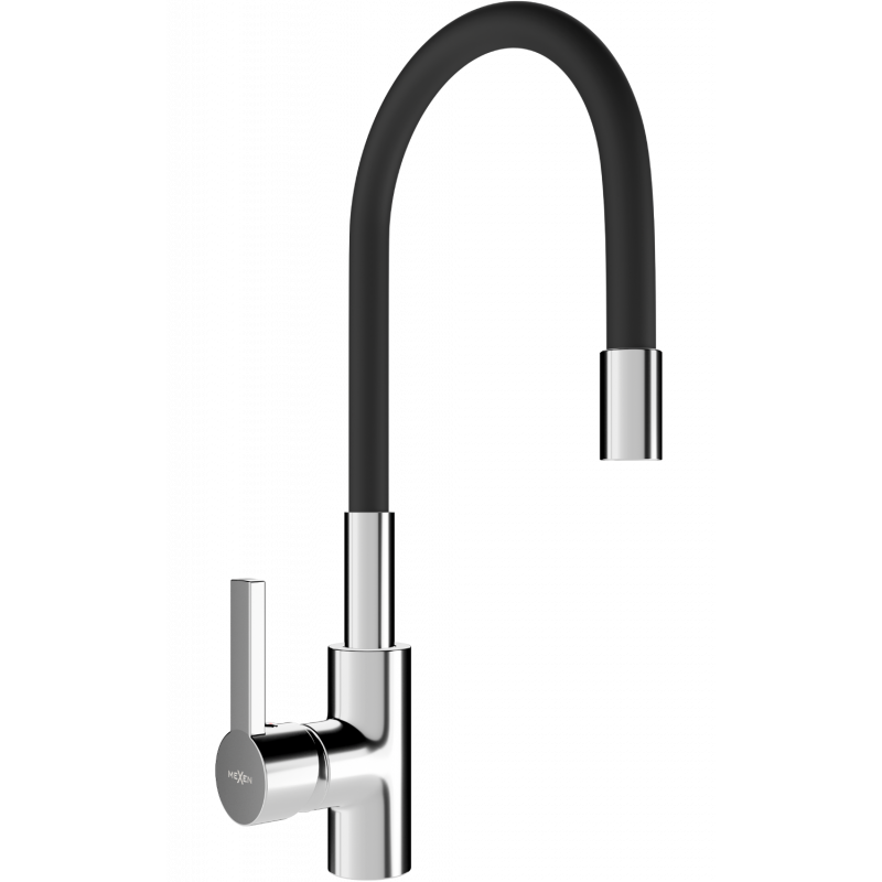Mexen Flex Küchenarmatur, Chrom/Schwarz - 670900-07