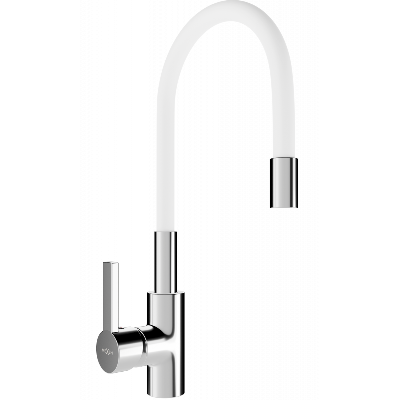 Mexen Flex Küchenarmatur, Chrom/Weiß - 670900-02