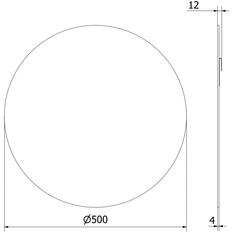 Mexen Alto rundes Badezimmerspiegel 50 cm - 9853-050-050-000-00