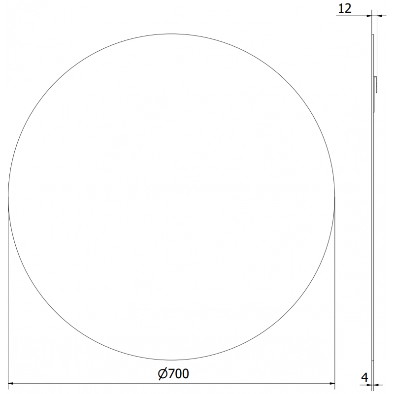 Mexen Alto rundes Badezimmerspiegel 70 cm - 9853-070-070-000-00
