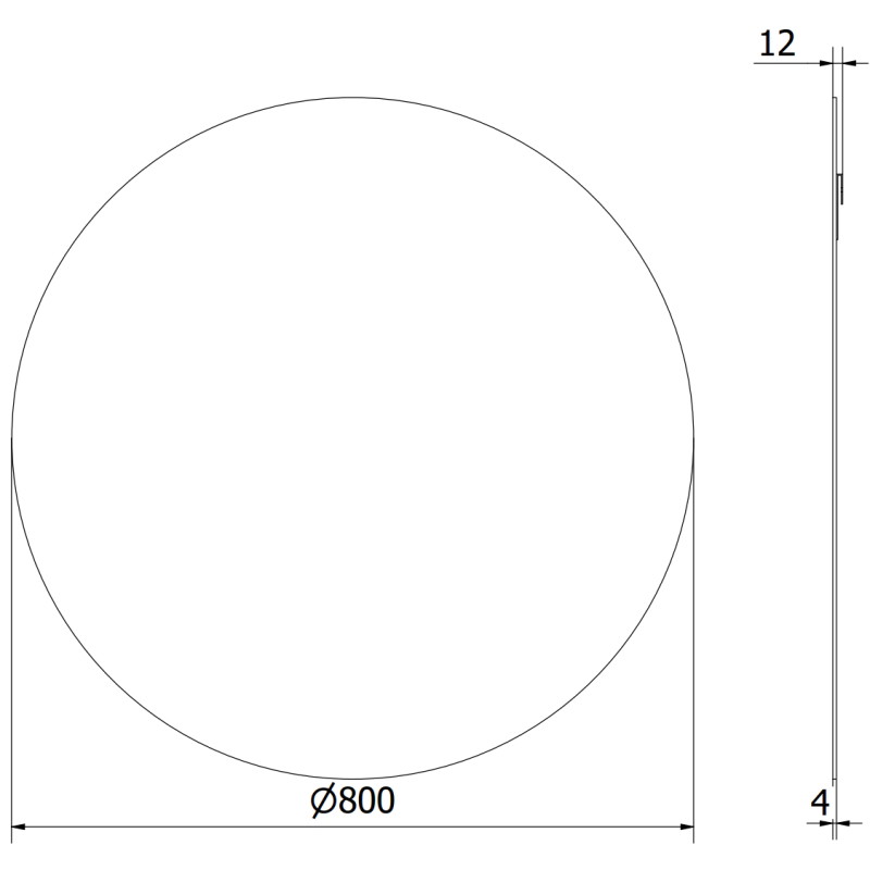Mexen Alto runder Badezimmerspiegel 80 cm - 9853-080-080-000-00