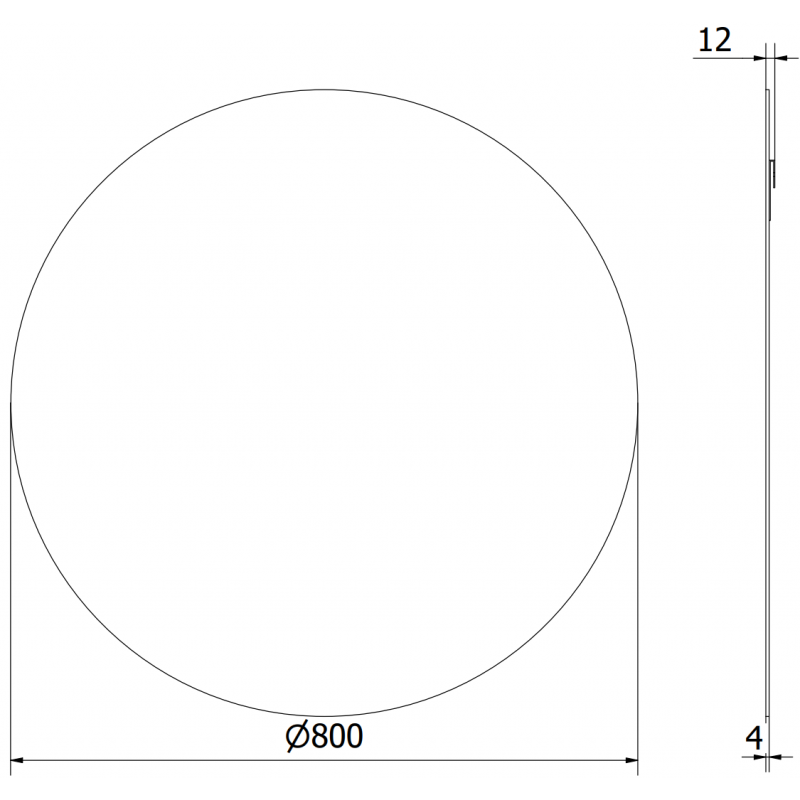 Mexen Alto rundes Badezimmerglas 80 cm - 9853-080-080-000-00