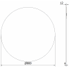 Mexen Alto rundes Badezimmerglas 80 cm - 9853-080-080-000-00