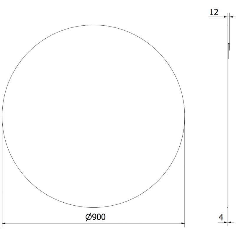 Mexen Alto rundes Badezimmerglas 90 cm - 9853-090-090-000-00