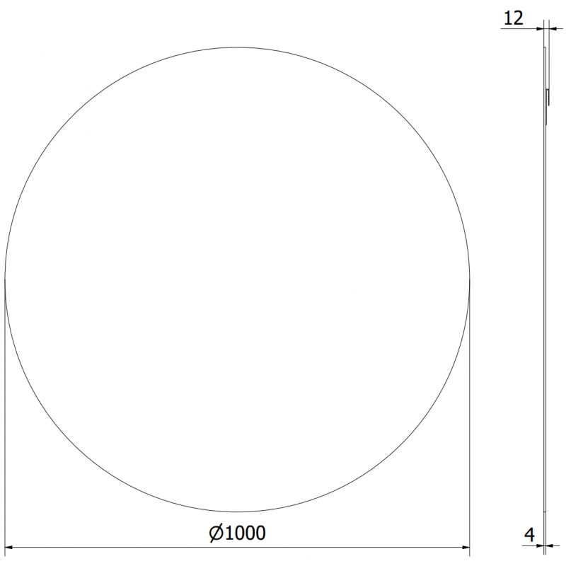 Mexen Alto runder Badezimmerspiegel 100 cm - 9853-100-100-000-00