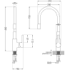 Mexen Flex Küchenarmatur, Chrom/Grau - 670900-06