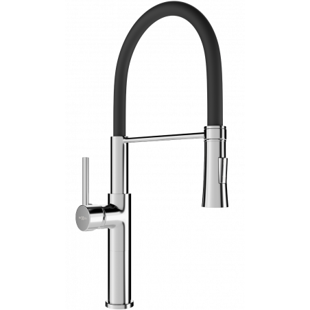 Mexen Dina Küchenarmatur, Chrom/Schwarz - 672701-07