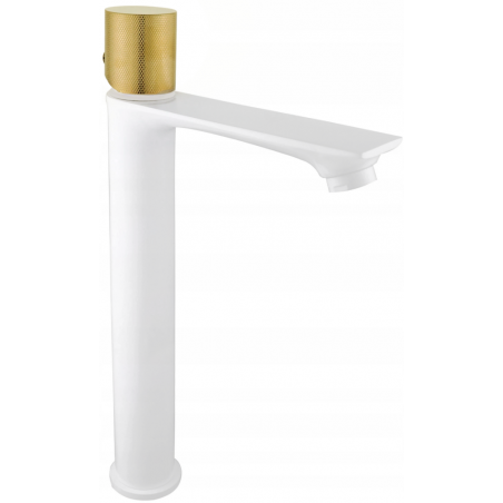 Mexen Royo One hoher Waschtischarmatur, weiß/gold - 72211-25