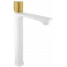 Mexen Royo One hoher Waschtischarmatur, weiß/gold - 72211-25