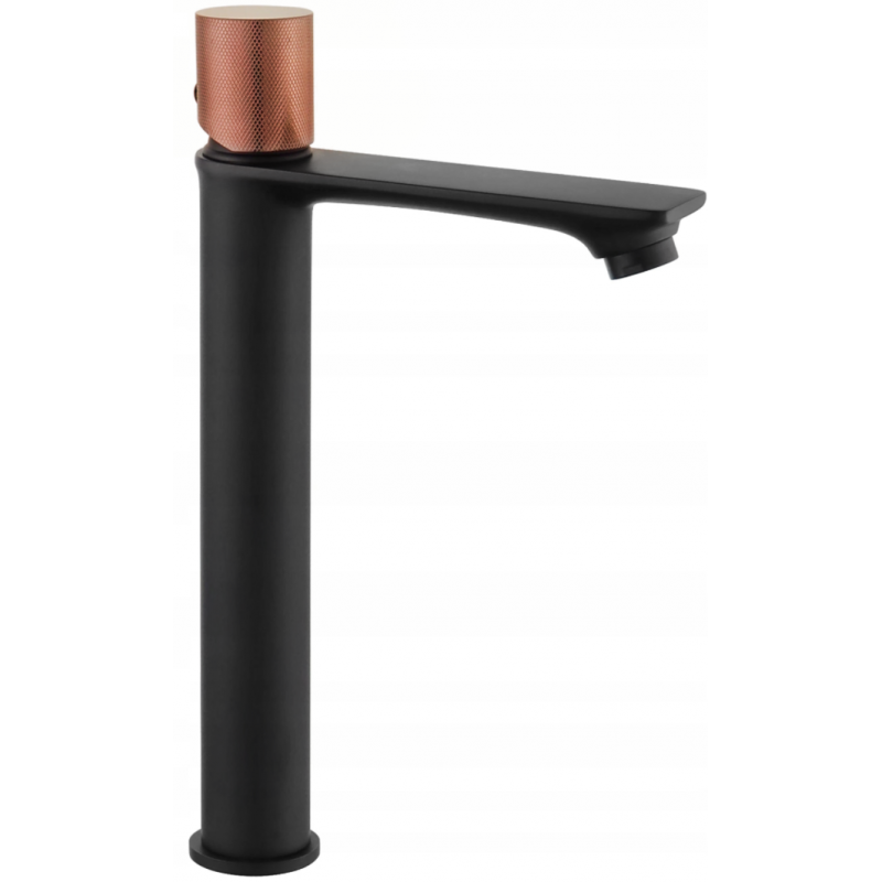 Mexen Royo One hoher Waschbeckenhahn, schwarz/roségold - 72211-76