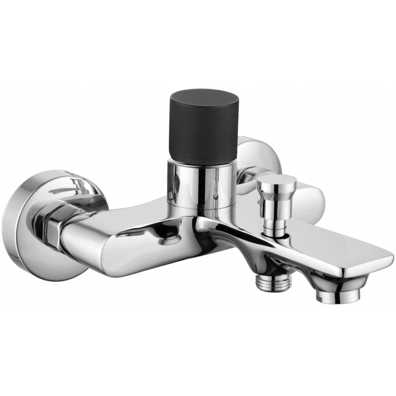 Mexen Royo One Badewannenarmatur, Chrom/Schwarz - 72231-07