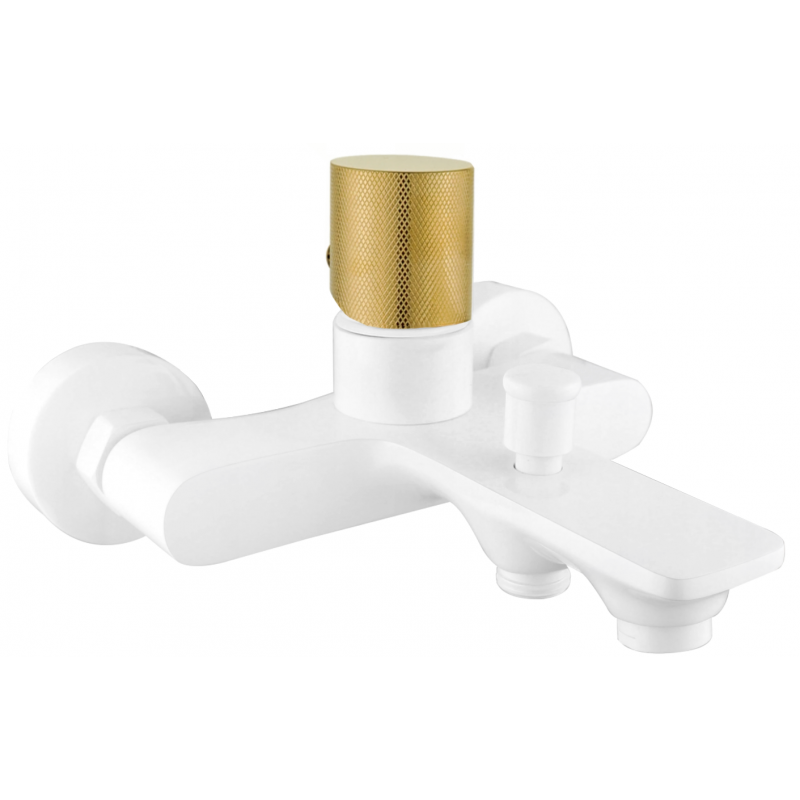 Mexen Royo One Wannenarmatur, weiß/gold - 72231-25