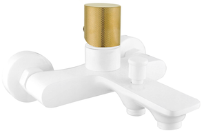 Mexen Royo One Wannenarmatur, weiß/gold - 72231-25