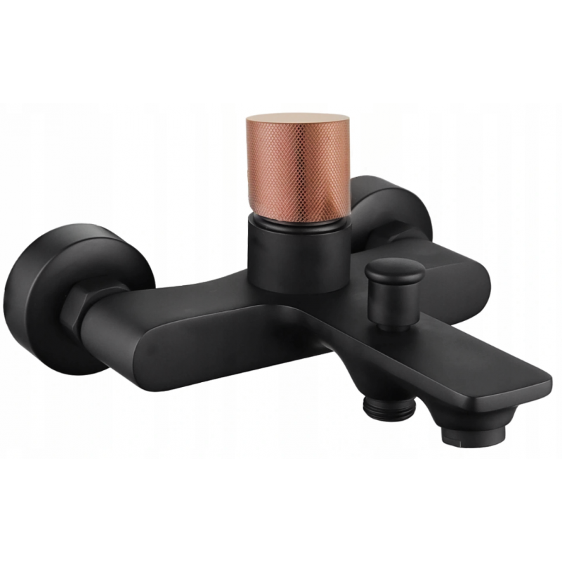 Mexen Royo One Badewannenarmatur, schwarz/roségold - 72230-76