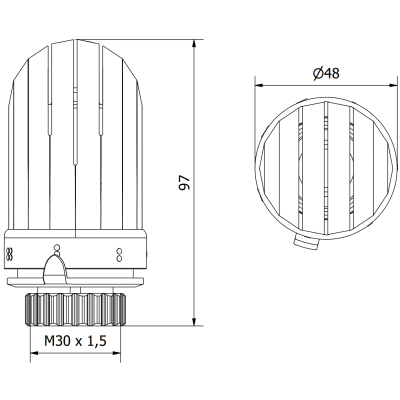 Mexen Uni-Term Thermostatkopf für Heizkörper, weiß - W908-003-20