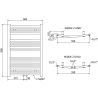 Mexen Ares Badezimmerheizkörper 900 x 600 mm, 342 W, Chrom - W102-0900-600-00-01