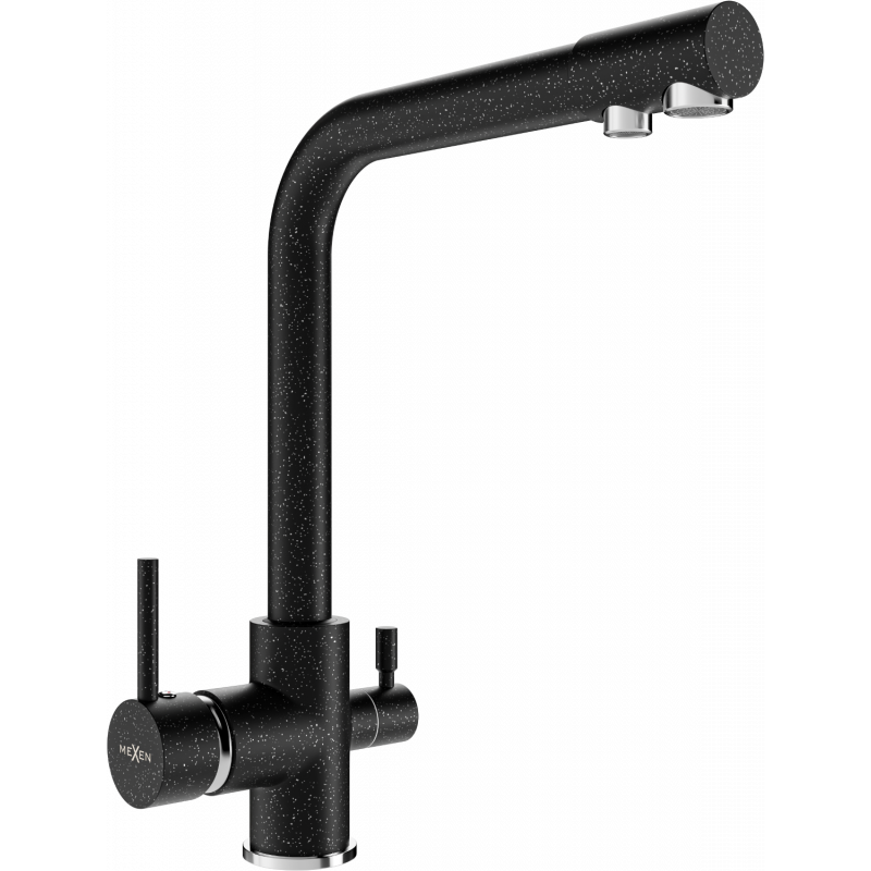Mexen Duero Küchenarmatur, schwarz gesprenkelt - 671600-76