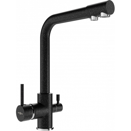 Mexen Duero Küchenarmatur, schwarz gesprenkelt - 671600-76
