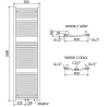 Mexen Ares Badezimmerheizkörper 1800 x 500 mm, 820 W, Anthrazit - W102-1800-500-00-66