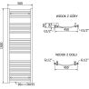Mexen Helios Badezimmerheizkörper 1500 x 500 mm, 534 W, Chrom - W103-1500-500-00-01