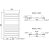 Mexen Uran Badezimmerheizkörper 800 x 500 mm, 287 W, Chrom - W105-0800-500-00-01