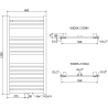 Mexen Uran Badezimmerheizkörper 1200 x 600 mm, 492 W, Chrom - W105-1200-600-00-01