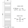 Mexen Uran Badezimmerheizkörper 1800 x 500 mm, 801 W, Anthrazit - W105-1800-500-00-66