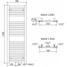 Mexen Hades Badezimmerheizkörper 1200 x 400 mm, 472 W, Anthrazit - W104-1200-400-00-66