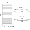 Mexen Hades Badezimmerheizkörper 1200 x 600 mm, 527 W, Chrom - W104-1200-600-00-01