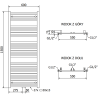 Mexen Hades Badezimmerheizkörper 1500 x 600 mm, 649 W, Chrom - W104-1500-600-00-01