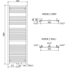 Mexen Hades Badezimmerheizkörper 1800 x 600 mm, 790 W, Chrom - W104-1800-600-00-01