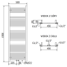 Mexen Mars Badezimmerheizkörper 1500 x 500 mm, 626 W, Anthrazit - W110-1500-500-00-66