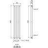 Mexen Dallas dekorativer Heizkörper 1600 x 360 mm, 1039 W, anthrazit - W214-1600-360-00-66