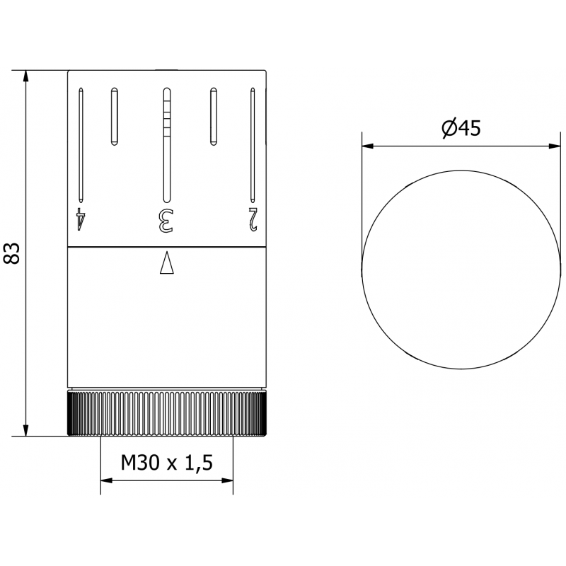 Mexen Uni-Term Thermostatkopf für Heizkörper, Gold - W908-005-50