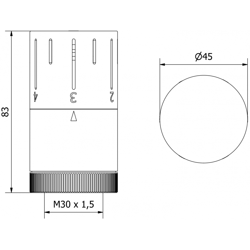 Mexen Uni-Term Thermostatkopf für Heizkörper, weiß - W908-005-20