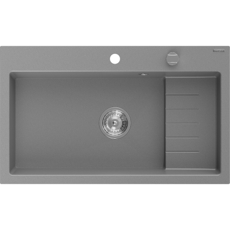 Mexen Omar Granitspüle 1-Kammer 800 x 480 mm, grau, Siphon Chrom - 6520801005-71