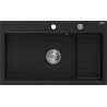 Mexen Omar Granitspüle 1-beckig 800 x 480 mm, schwarz, Siphon Chrom - 6520801005-77