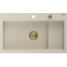 Mexen Omar Granitspüle 1-Becken 800 x 480 mm, beige, goldener Siphon - 6520801005-69-G