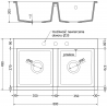 Mexen Hektor Granitspüle 2-Becken 800 x 480 mm, schwarz, Siphon Chrom - 6521802000-77