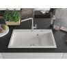 Mexen Omar Granitspüle 1,5 Becken 800 x 480 mm, weiß, Syphon Chrom - 6520801005-20