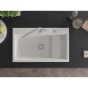 Mexen Omar Granitspüle 1-beckig 800 x 480 mm, weiß, Chrom-Siphon - 6520801005-20