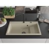 Mexen Omar Granitspüle 1-Becken 800 x 480 mm, beige, schwarzer Siphon - 6520801005-69-B