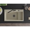 Mexen Omar Granitspüle 1-Becken 800 x 480 mm, beige, schwarzer Siphon - 6520801005-69-B