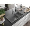 Mexen Omar Granitspüle 1-Kammer 800 x 480 mm, grau, Siphon Chrom - 6520801005-71