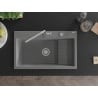 Mexen Omar Granitspüle 1-Kammer 800 x 480 mm, grau, Siphon Chrom - 6520801005-71