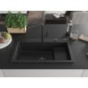 Mexen Omar Granitspüle 1-becken 800 x 480 mm, schwarz, schwarzer Siphon - 6520801005-77-B