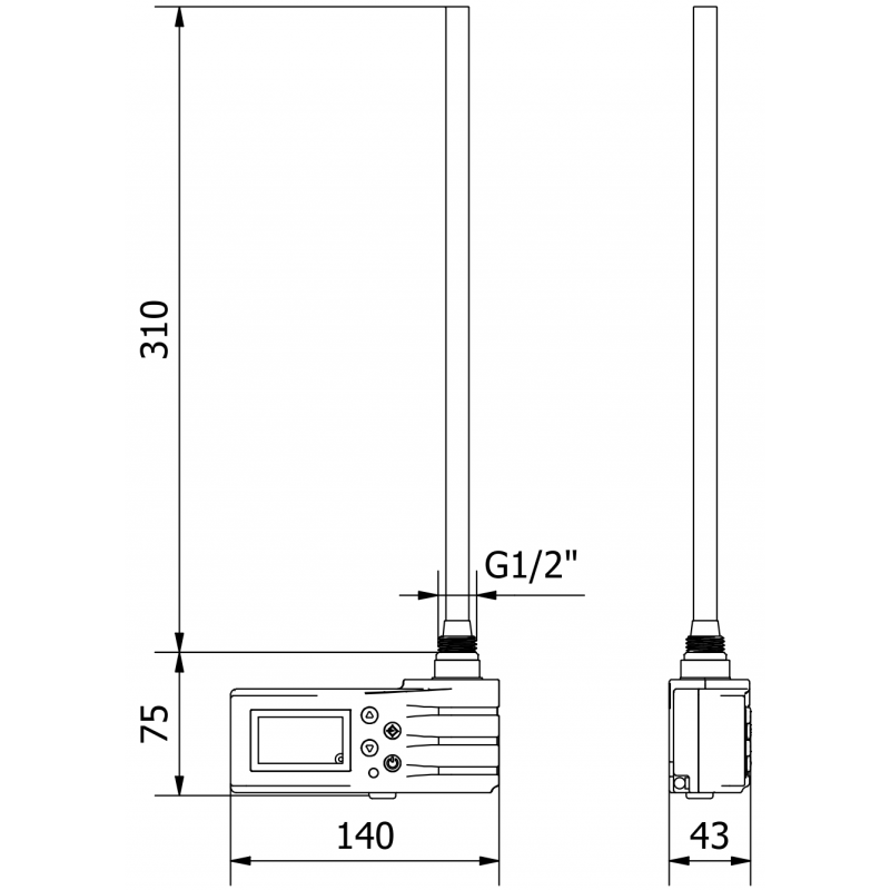 Mexen FA-J1229 elektrische Heizung 300 W, weiß - W959-0300-20