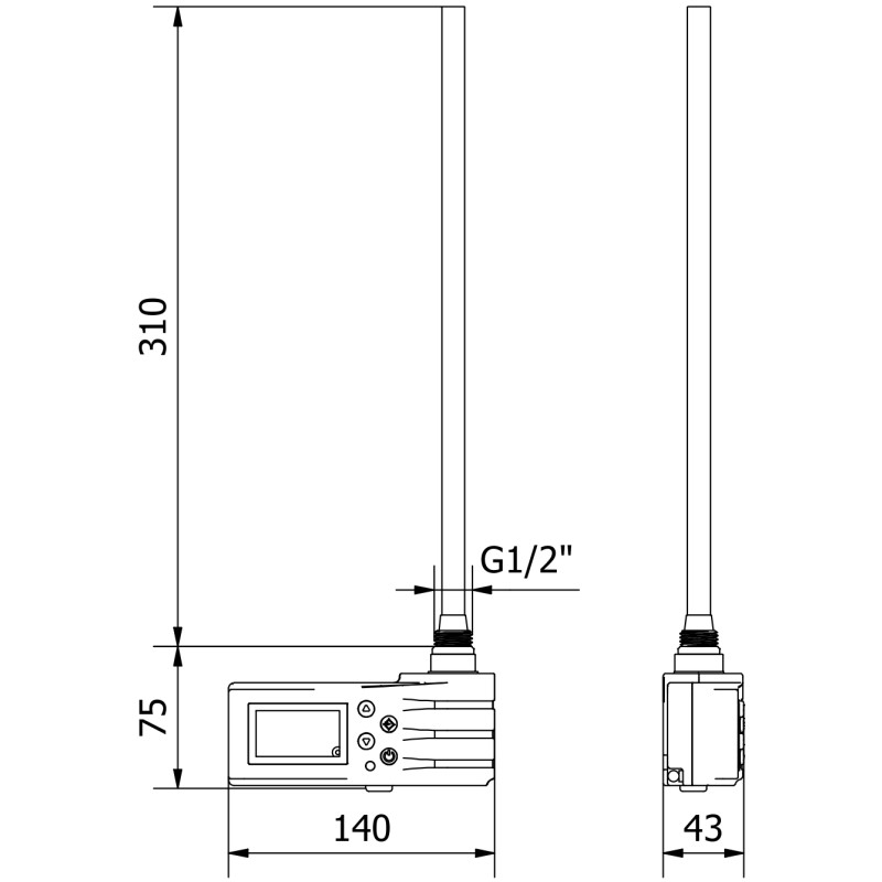Mexen FA-J1229 300 W Elektroheizung, schwarz - W959-0300-70